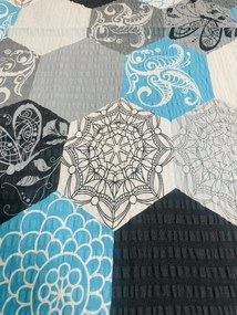 Obliečky krepové Katrin modrá TiaHome - 1x Vankúš 90x70cm, 1x Paplón 140x200cm
