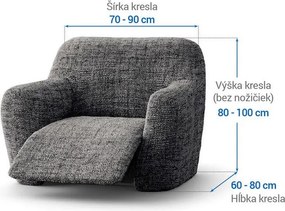 Bielastické poťahy VITTORIA šedá relaxačné kreslo (š. 70 - 90 cm)