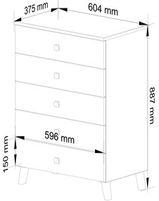Komoda MOBI K-05 kašmír/zlatá