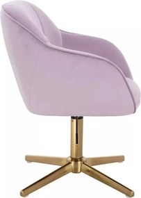 LuxuryForm DESIGN Stolička AVOLA VELUR na zlatom kríži - levanduľa