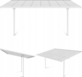 Záhradný Garážový Altánok Atlanta 4,4x3 m Polykarbonát na stenu Biely