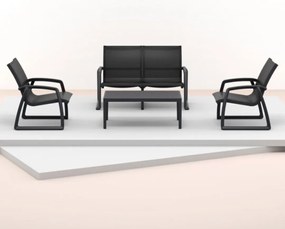PACIFIC LOUNGE záhradný set s podrúčkami black