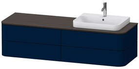 DURAVIT Happy D.2 Plus závesná skrinka pod umývadlo pod dosku (umývadlo vpravo), 4 zásuvky, 1600 x 550 x 408 mm, nočná modrá matná lakovaná, HP4973R9898