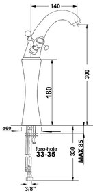 Stojančeková umývadlová batéria v lesklej striebornej farbe Antea – Sapho
