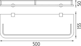 Nimco Polica s ohrádkou, 50 cm BORMO - BR 11091AX-50-26