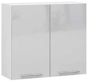 Horná kuchynská skrinka OLIWIA W 80 H720 biela / metalická, lesk