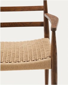 Jedálenská stolička z dubového dreva v hnedo-prírodnej farbe v súprave 2 ks Analy – Kave Home