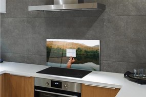 Sklenený obklad do kuchyne Panorama ručné písmo 125x50 cm