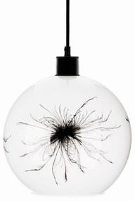 Závesná lampa Ball púpavový dekór na boku Ø 25 cm
