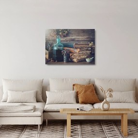 Sklenený obraz - Stolík apatykárky (70x50 cm)