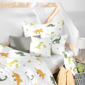 Goldea detské bavlnené obliečky - dinosaurie dobrodružstvo 140 x 200 a 70 x 90 cm