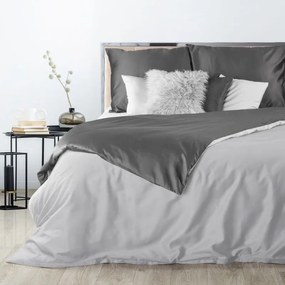 Sivé obojstranné posteľné obliečky z kvalitného bavlneného saténu Šírka: 140 cm | Dĺžka: 200 cm