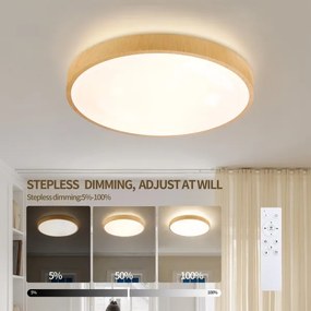 Brilagi-LED Stmievateľné svietidlo GLASS POOL DOUBLE LED/48W/230V 40 cm drevený dekor+DO