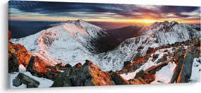 Obraz - Zimná horská panoráma (120x50 cm)