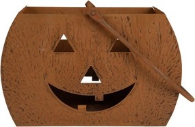 Rustikálne hrdzavá lampáš tekvica Halloween - 30*15*19 cm