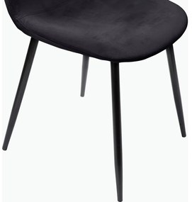 Tmavosivé zamatové jedálenské stoličky v súprave 4 ks Monza – Støraa