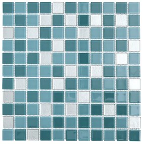 Sklenená mozaika Premium Mosaic tyrkysová 30x30 cm lesk MOS25MIX12, (bal. 1,020 m2 )