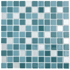 Sklenená mozaika Premium Mosaic tyrkysová 30x30 cm lesk MOS25MIX12
