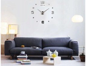 Verk 27062 Dizajnové 3D nalepovacie hodiny 130 cm strieborné
