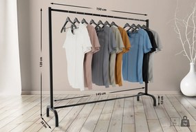 Stojan na oblečenie Lara 150x38x120 - Čierna