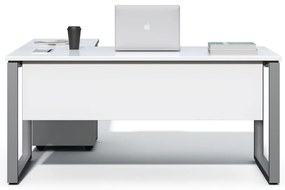 Rohový kancelársky stôl s kontajnerom Houseland Prime Home 01 160 cm biely