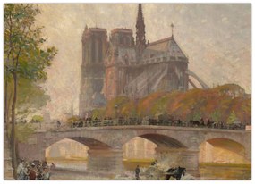 Obraz - Robert William Vonnoh, Notre Dame de Paris, reprodukcia (70x50 cm)