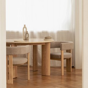 Jedálenský stôl Rimley 130 cm z masívu jaseň/travertín
