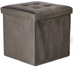 Hnedý skladací taburet ZAREX VELVET L