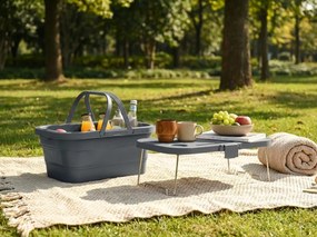 Skladací piknikový kôš TRIGO 3v1, sivý