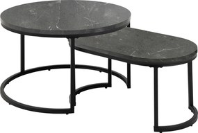 XXXLutz SADA KONFERENČNÝCH STOLÍKOV, antracitová, kov, kompozitné drevo, 70/42/70 cm MID.YOU - Stolíky do obývačky - 001277000309