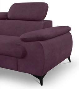 Rohová sedacia súprava Scala, hroznová ružovo-fialová látka, ľavý roh