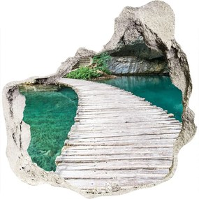 Díra 3D ve zdi nálepka Plitvické jazerá nd-p-44743153