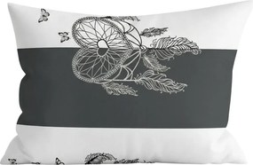 Polybavlnená obliečka na vankúš TIRSO POLY 70x90 cm, sivo-biely gombík