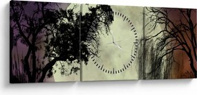 Obraz - Spln nad hladinou (s hodinami) (90x30 cm)