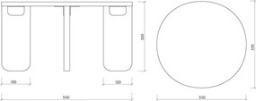 Čierny okrúhly konferenčný stolík s doskou v dubovom dekore ø 55 cm Kuvu – noo.ma