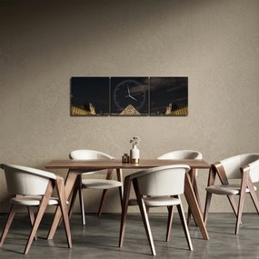 Obraz - Louvre v noci (s hodinami) (90x30 cm)