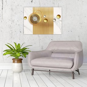 Sklenený obraz - Perly na mramore (70x50 cm)