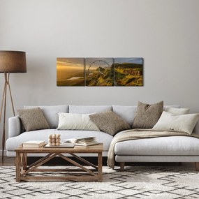 Obraz pohoria (s hodinami) (90x30 cm)