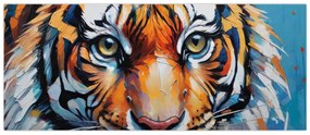 Obraz - Pohľad tigra, maľba (120x50 cm)