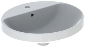 GEBERIT VariForm oválne zápustné umývadlo s otvorom, s prepadom, 500 x 450 mm, biela, 500.712.01.2