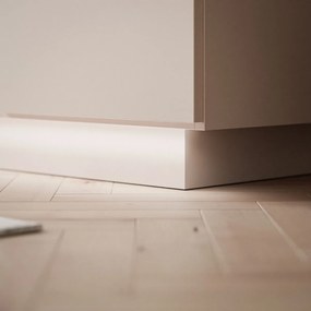 KOMODA MARION 95 cm KAŠMÍR STRIEBORNE ÚCHYTKY LED