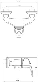 Novaservis Metalia 56, sprchová batéria 150 mm, chrómová, 56060,0