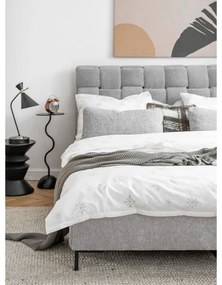 Svetlosivá čalúnená dvojlôžková posteľ s roštom 140x200 cm Eve – Miuform