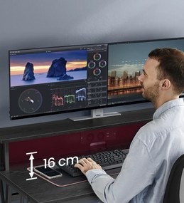 Herný stôl Hill s LED osvetlením čierny