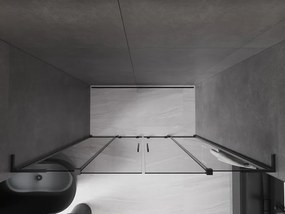 Mexen Velar L Duo, posuvné sprchové dvere do otvoru 180 cm, 8mm šedé sklo, čierna matná, 871-180-003-42-70