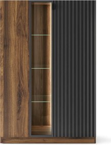 Vitrína s LED osvětlením Radium 15 91 cm ořech Columbia/černá