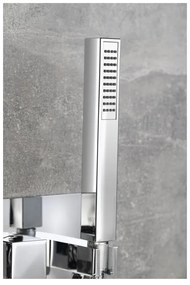 Podomietková sprchová batéria v lesklej striebornej farbe (2 výstupy) Latus – Sapho