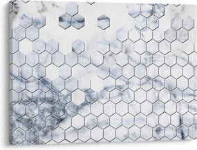 Obraz - Mramorované hexagóny (70x50 cm)