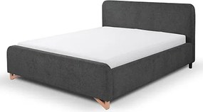 Posteľ Flamingo 180x200 cm, grafitovo šedá štruktúrovaná tkanina