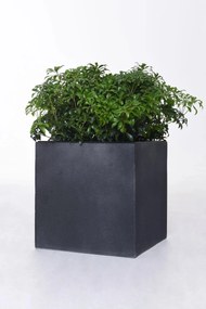 Kvetináč BLOCK, sklolaminát-vzhľad kameňa, 40x40x40 cm, antracit